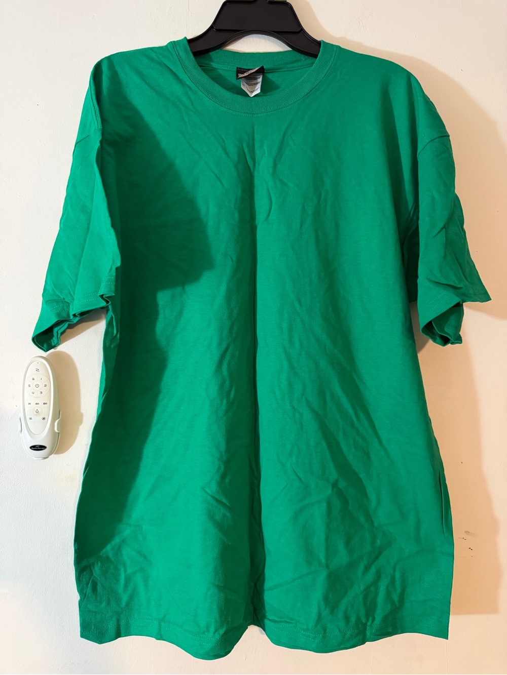 Mens Green Short-Sleeve Crewneck T-Shirt